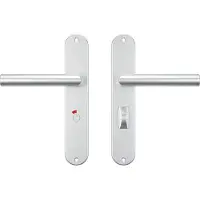 Axa binnendeurbeslag Oval WC63/8 met deurklink Milan aluminium F1