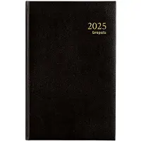Brepols Agenda 2025 - Saturnus Luxe - dagoverzicht - Zwart - 13.3x20.8cm