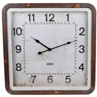Coppens Wandklok Vintage zwart vierkant metaal 50x50x5,5cm