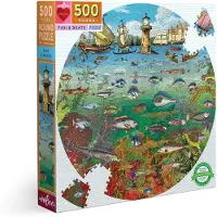 Eeboo Vis en Boot (500) - ronde legpuzzel