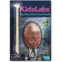 4M Opgraafkit Glow in the Dark - Haaientand - 2 Stuks - Fossielen - KidzLabs - 5+