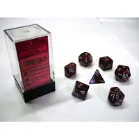 Chessex zilveren vulkaan gespikkelde polydobbelsteen set (7 stuks)