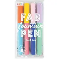 Ooly - Fab Fountain pennen - 4 Zwart schrijvende vulpennen