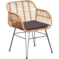 BUITEN living Lola dining tuinstoel | wicker + staal | bamboe antraciet