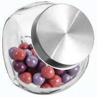 Secret De Gourmet 3x stuks snoeppotten/voorraadpotten 0,65L glas met RVS deksel - Voorraadpot