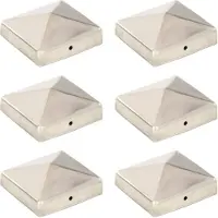 vidaXL Paalkappen 6 st piramide 81x81 mm roestvrij staal
