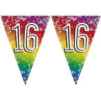 Boland 3x stuks vlaggenlijn 16 jaar versiering vlaggetjes slinger 6 meter - Vlaggenlijnen