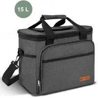 ForDig Koeltas L Zwart (15 liter) - Gemaakt van 600D Polyester met PEVA-Voering - Ruimte voor 20 Blikjes of 10 Halve