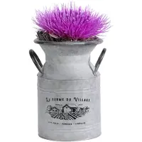 Sunnydays Melkbus vorm vaas/container - Zink - zilvergrijs - 18 x 26 cm - Vazen