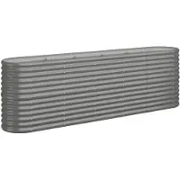 vidaXL Plantenbak 224x40x68 cm gegalvaniseerd staal grijs