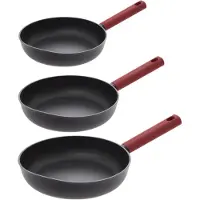 Secret De Gourmet Koekenpannen set 3x stuks Valence - Alle warmtebronnen - dia 25/27/31 cm - Anti-aanbaklaag - Koekenpannen