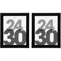 Atmosphera Fotolijstje Olympus - 2x - voor een foto van 24 x 30 cm - zwart - Kunststof/glas - Fotolijsten