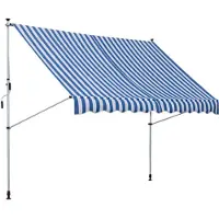 Zenzee Luifel zonnescherm - Zonneluifel - Tuin - Zonwering - Blauw+wit - 300 x 150cm