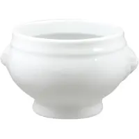 Cosy & Trendy Witte soepkommen met leeuwenkop van porselein 12 cm rond - Kommetjes