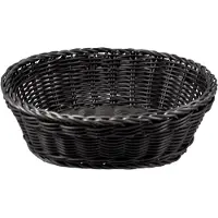 Cosy & Trendy broodmandje - zwart - kunststof - ovaal - L25 x B20 x H8 cm - serveren - broodmand
