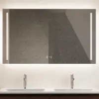 Gliss Design Spiegel Verticaal Led Standaard Dubbele LED Verlichting Met Spiegelverwarming 120cm