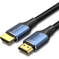 Vention Katoen Gevlochten HDMI-A Male naar Male HD-kabel 8K 60 Hz 2M Blauw type aluminiumlegering