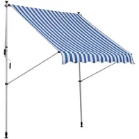 Zenzee Luifel zonnescherm - Zonneluifel - Zonnescherm - Zonwering - Tuin - Blauw/Wit - 200 x 150 cm