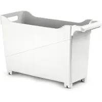 Forte Plastics Plasticforte opberg Trolley Container - ivoor wit - op wieltjes - L45 x B17 x H29 cm - kunststof - Opberg trolley