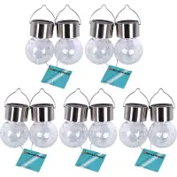Discountershop 10-delige Set Zonne Tuinlampen Beach - Roestvrij Staal & Kristal - Zilver - 9x6cm - Sfeervolle Buitenverlichting voor Tuinen - Perfect voor Tuinfeesten, Barbecues en Avondbijeenkomsten