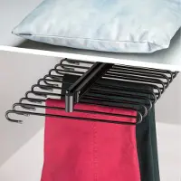 Emuca Kleerhanger Broekhangers - Pantalonhanger - Broekenrek uittrekbaar - Zwart - 11 houders