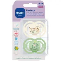 Mam Perfect Silikon Fopspeen Beige 6-16 Mnd 2 Stuks