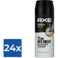 Axe Deo Spray 72H Dry - Leather & Cookies - 150 ml - Voordeelverpakking 24 stuks