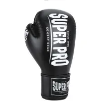 Super Pro Combat Gear Champ (Kick)Bokshandschoenen - Zwart/Wit - 12 oz