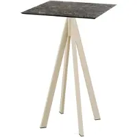 Veba Infinity Statafel zand frame + Galaxy Marble HPL 70x70 cm