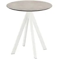 Essentials Infinity Terrastafel wit frame + Moonstone HPL Ø70 cm