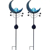 Luxform Tuinlamp Solar Stick Light Mandala Moon Blue (Set van 2)