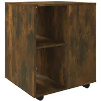 vidaXL Rolkast 60x53x72 cm bewerkt hout gerookt eikenkleurig