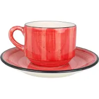 Bonna Thee kopjes & schotel aura passion porselein set van 6