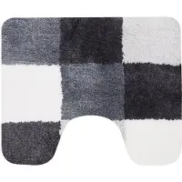 Dutch House Brest Toiletmat 60x50cm Grijs Zwart zwart Microfiber Badkamermat