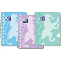 Oxford School spiraalschrift A4+ gelijnd 90 g/m² 80 vellen 23-gaats pastel (3 stuks)