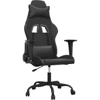 vidaXL Massage gamestoel kunstleer zwart