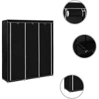 The Living Store Opvouwbare Kast - 150 x 45 x 175 cm (B x D x H) - Zwart - Nonwoven stof