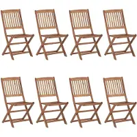 The Living Store De Living Store: Opklapbare tuin stoelen, 8 stuks, met kussens, gemaakt van massief acaciahout