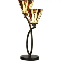 Clayre & Eef Tiffany tafellamp 46x28x63 cm glas tiffany bureaulamp