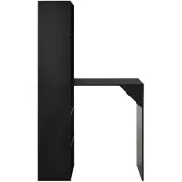 The Living Store De Living Store bartafel met kast, zwart, 115x59x200 cm