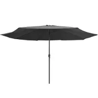 The Living Store Parasol - Antraciet - 400 x 267 cm - UV-beschermend polyester