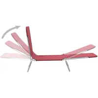 The Living Store Inklapbare Ligbedden - Rood - 56 x 182 x 24.5 cm - Verstelbare rugleuning