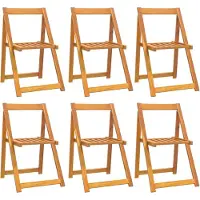 The Living Store : Opklapbare tuin stoelen, 6 stuks, massief acaciahout