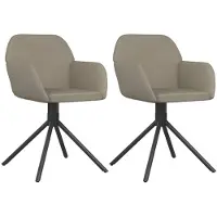 The Living Store : Eetkamerstoelen, 2 stuks, draaibaar, lichtgrijs, fluweel