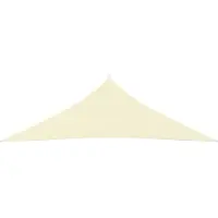 The Living Store Zonnezeil Driehoek PU-gecoat Oxford - 3x3x4.24m - Crème - Waterbestendig UV-beschermend - Inclusief