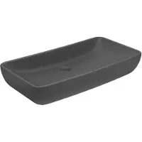 The Living Store : Luxe wastafel, rechthoekig, mat donkergrijs, 71x38 cm, keramiek