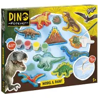 Totum Dinosaurus junior knutselset gips en verfset Dino Forever model & paint inclusief gips, 6 kleuren verf - cadeautip jongens