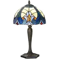 Clayre & Eef Tiffany tafellamp Ø 25x40 cm glas tiffany bureaulamp