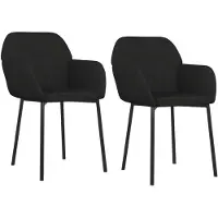 The Living Store : Eetkamerstoelen, 2 stuks, zwart, fluweel