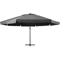 The Living Store Tuinparasol Antraciet 600x385 cm - UV-beschermend polyester - Stabiele aluminium paal - Inclusief
